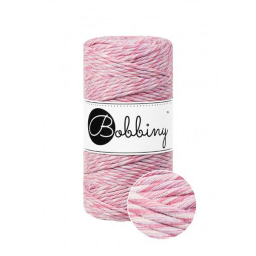 3 mm - Makramee Kordel von Bobbiny - raspberry shake