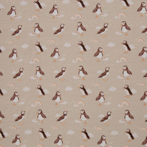 Jersey Baumwolle - "Papageientaucher" by Christiane Zielinski - beige / natur