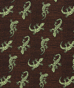 Modalsweat "Lizards by Käselotti" - terracotta / grün