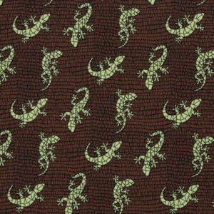 Modalsweat "Lizards by Käselotti" - terracotta / grün
