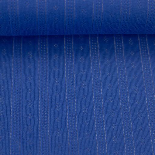 Ajourjersey Baumwolle - "Tina" uni - royalblau