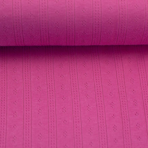 Ajourjersey Baumwolle - "Tiana" uni - pink