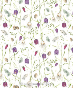Baumwolle - "Schachbrettblume" acufactum - flieder / weiss