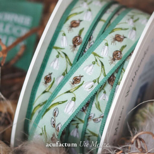 Webband Acufactum Schneeglöckchen - bunt