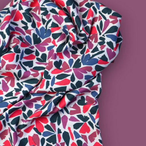 Ecovero Viskose - Webware - "Petra Leia Crepe" Mind the maker - fuchsia / blau/ grün