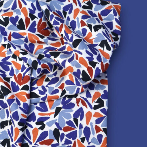 Ecovero Viskose - Webware - "Petra Leia Crepe" Mind the maker - blau / senf / terracotta