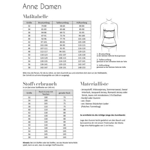 Papierschnittmuster Rock Anne - Fadenkäfer