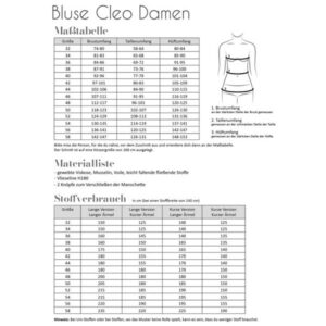 Papierschnittmuster Bluse Cleo Gr 32- 58 - Fadenkäfer