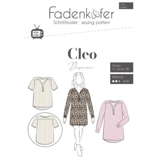 Papierschnittmuster Bluse Cleo Gr 32- 58 - Fadenkäfer