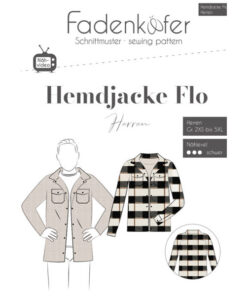 Papierschnittmuster Hemdjacke Flo Herren Gr 2XS -5 XL - Fadenkäfer