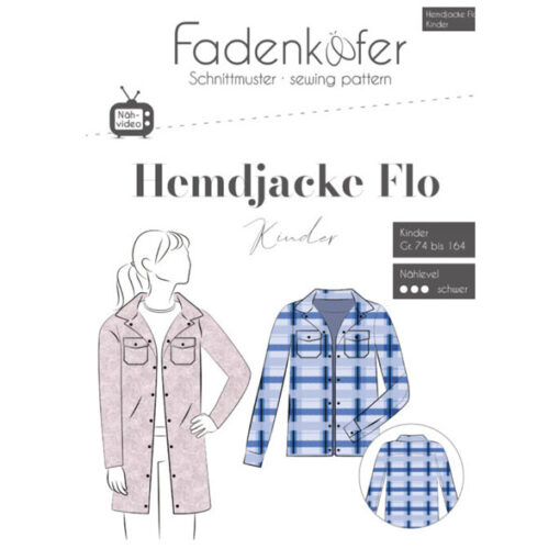 Papierschnittmuster Hemdjacke Flo Kinder Gr 74 -164 - Fadenkäfer
