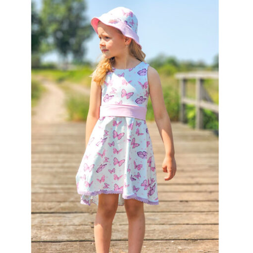 Baumwolljersey- "Madrid" - Schmetterlinge - rosa