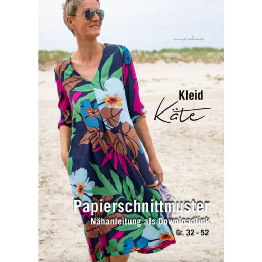 Papierschnittmuster Kleid "Käte" Gr. 32 bis 52 - Prülla