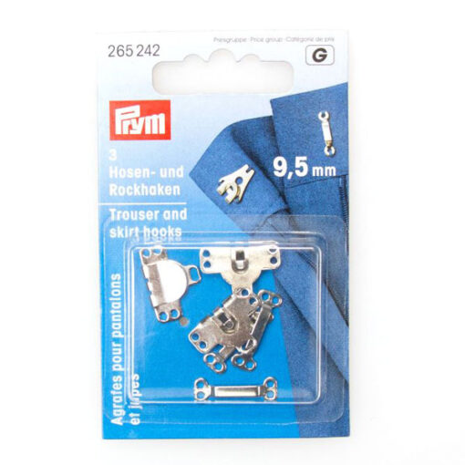 Hosen -/ Rockhaken 9.5 mm - silber