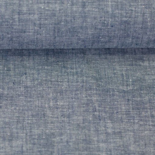 Baumwolle / Leinen Gemisch "Paul"- uni - jeansblau meliert