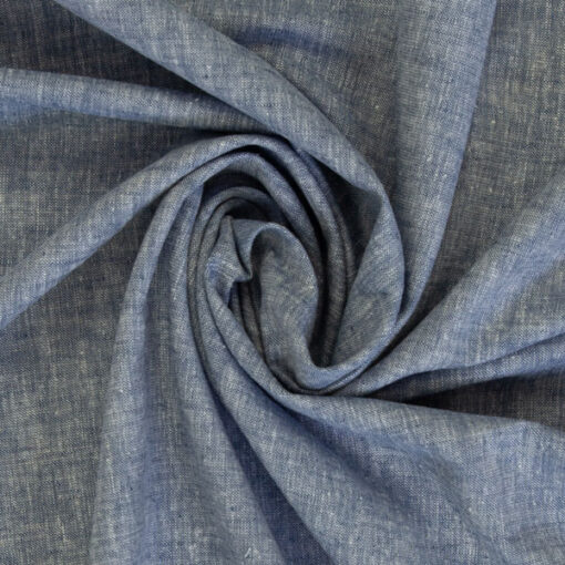 Baumwolle / Leinen Gemisch "Paul"- uni - jeansblau meliert