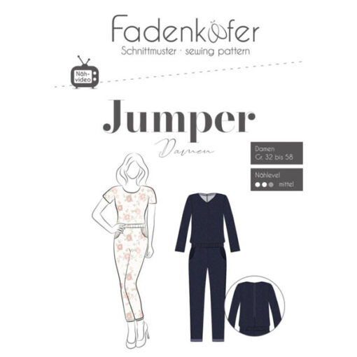 Papierschnittmuster Jumper Gr 32- 58 - Fadenkäfer