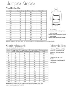 Papierschnittmuster Jumper Gr 74 - 164 - Fadenkäfer