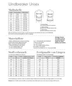 PapierschnittmusterWindbreaker Unisex 2 XS - 5XL - Fadenkäfer