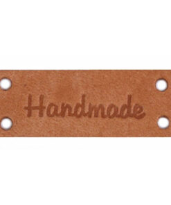 Lederetikette "Handmade" - natur
