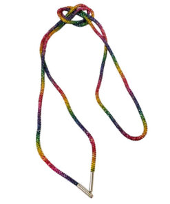 fertige Hoodiekordel - Glitzer Regenbogen