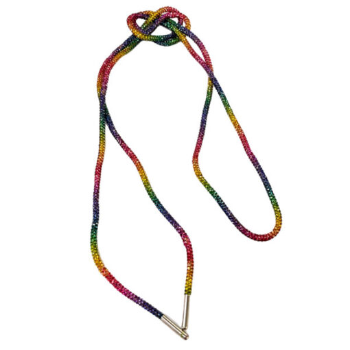 fertige Hoodiekordel - Glitzer Regenbogen