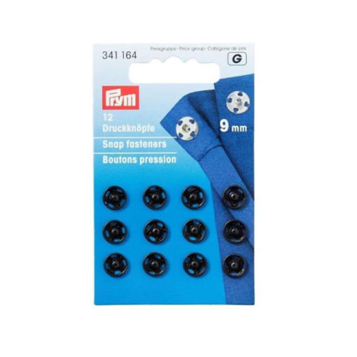 Prym 341164 Druckknöpfe 9mm - schwarz