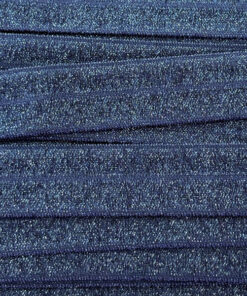 Elastisches Schrägband / Falzgummi 20mm blau lurex