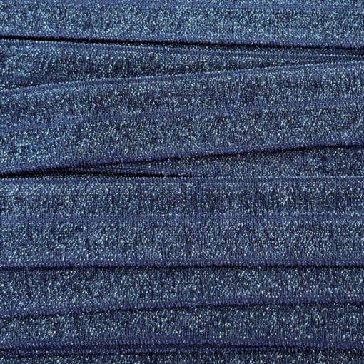 Elastisches Schrägband / Falzgummi 20mm blau lurex