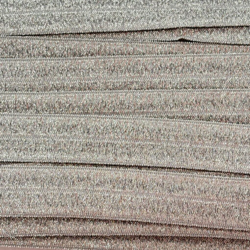 Elastisches Schrägband / Falzgummi 20mm hellgrau lurex