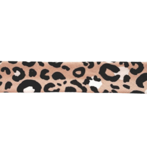 Baumwollschrägband Panther beige / schwarz