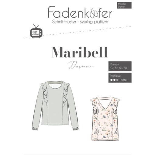 Papierschnittmuster Bluse Maribell Gr 32-58 - Fadenkäfer
