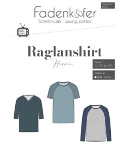 Papierschnittmuster Raglanshirt Herren 2XS-5XL - Fadenkäfer