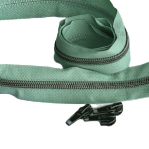 1 m Reissverschluss 6.5 mm mit 4 Schieber - mint / gunmetal
