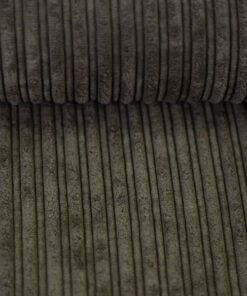 Doubleface Cord / Fleece - schlamm / ecru