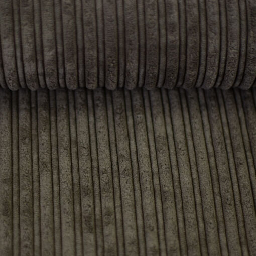 Doubleface Cord / Fleece - schlamm / ecru