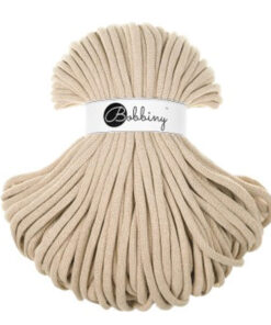 9 mm JUMBO - Makramee Kordel / Schnur von Bobbiny - warm beige