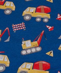 Baumwolljersey- "Baustelle " Hilco - blau / bunt