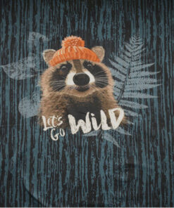 Sommersweat Panel "Let's go wild" - schwarz/ braun / grün