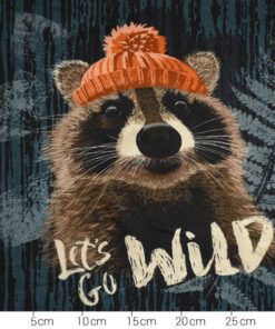 Sommersweat Panel "Let's go wild" - schwarz/ braun / grün