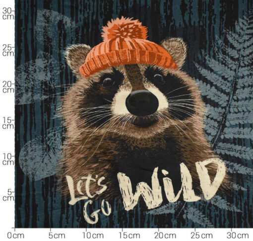 Sommersweat Panel "Let's go wild" - schwarz/ braun / grün
