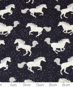 Baumwolljersey- "white horse" Hilco - blau / weiss