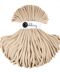 9 mm JUMBO - Makramee Kordel / Schnur von Bobbiny - golden warm beige
