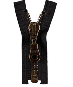 Krampenreissverschluss 5 mm OPTI M60 Mosel antik- teilbar - schwarz - 60-65 cm