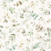 French Terry- "Foliage Offwhite" - offwhite / grün/ natur