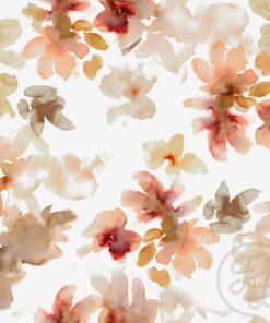 French Terry " Water balett" - natur / taupe / rotbraun