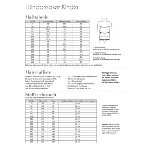 Windbreaker-Kinder-Titel-Fadenkaefer