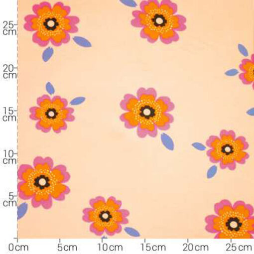French Terry "Fleur" Hilco - apricot / pink