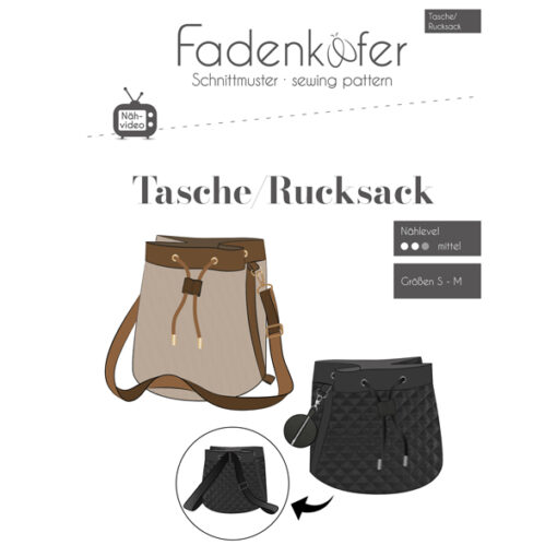Papierschnittmuster Tasche / Rucksack - Fadenkäfer