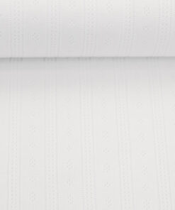 Ajourjersey Baumwolle "Tiana" - uni weiss